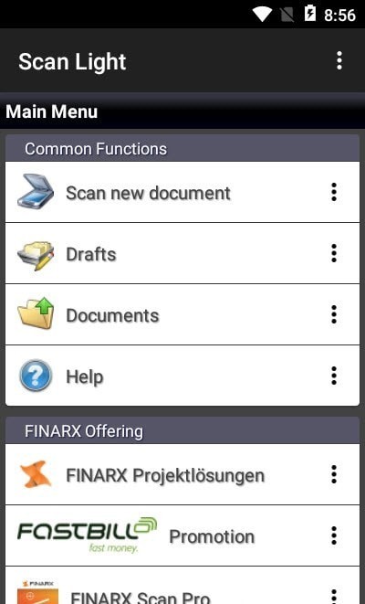 FINARX Scan Light文档扫描