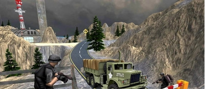 军用卡车检查站