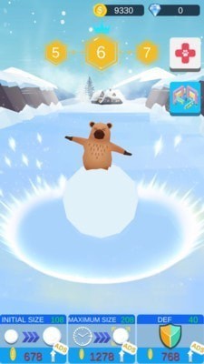 踩着雪球的熊熊