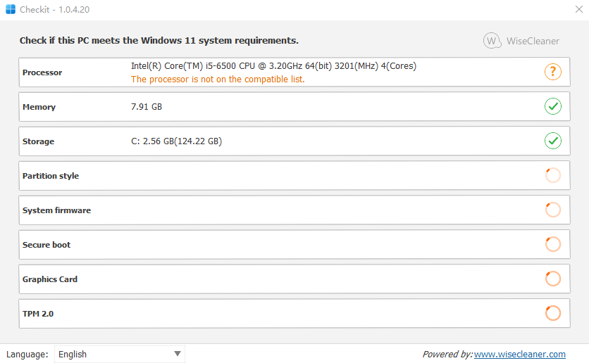 WiseCleaner Checkit(win11升级检测工具)