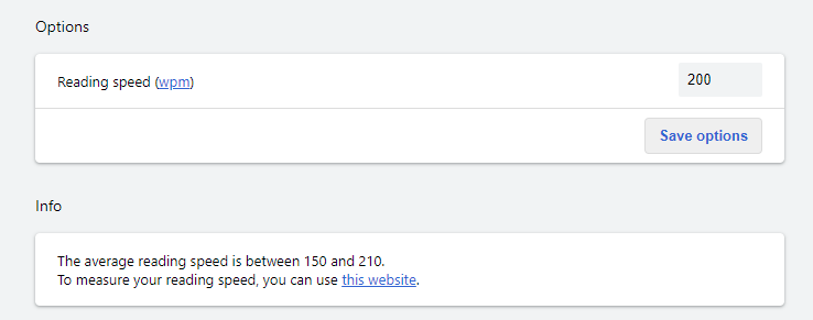 Blipread page reading time