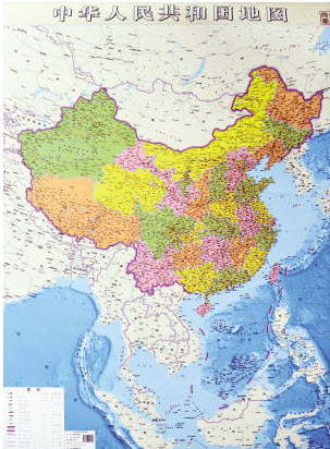 中国竖版地图
