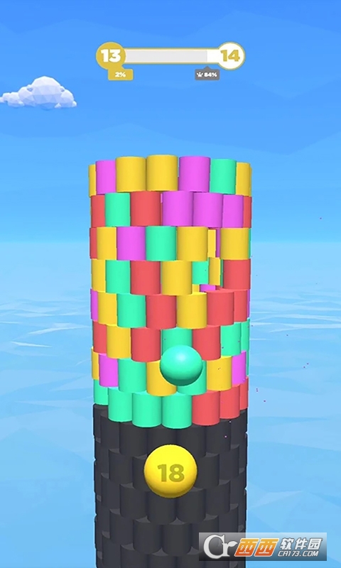 彩色球跳塔