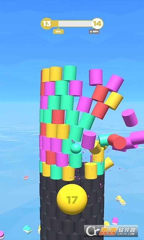 彩色球跳塔